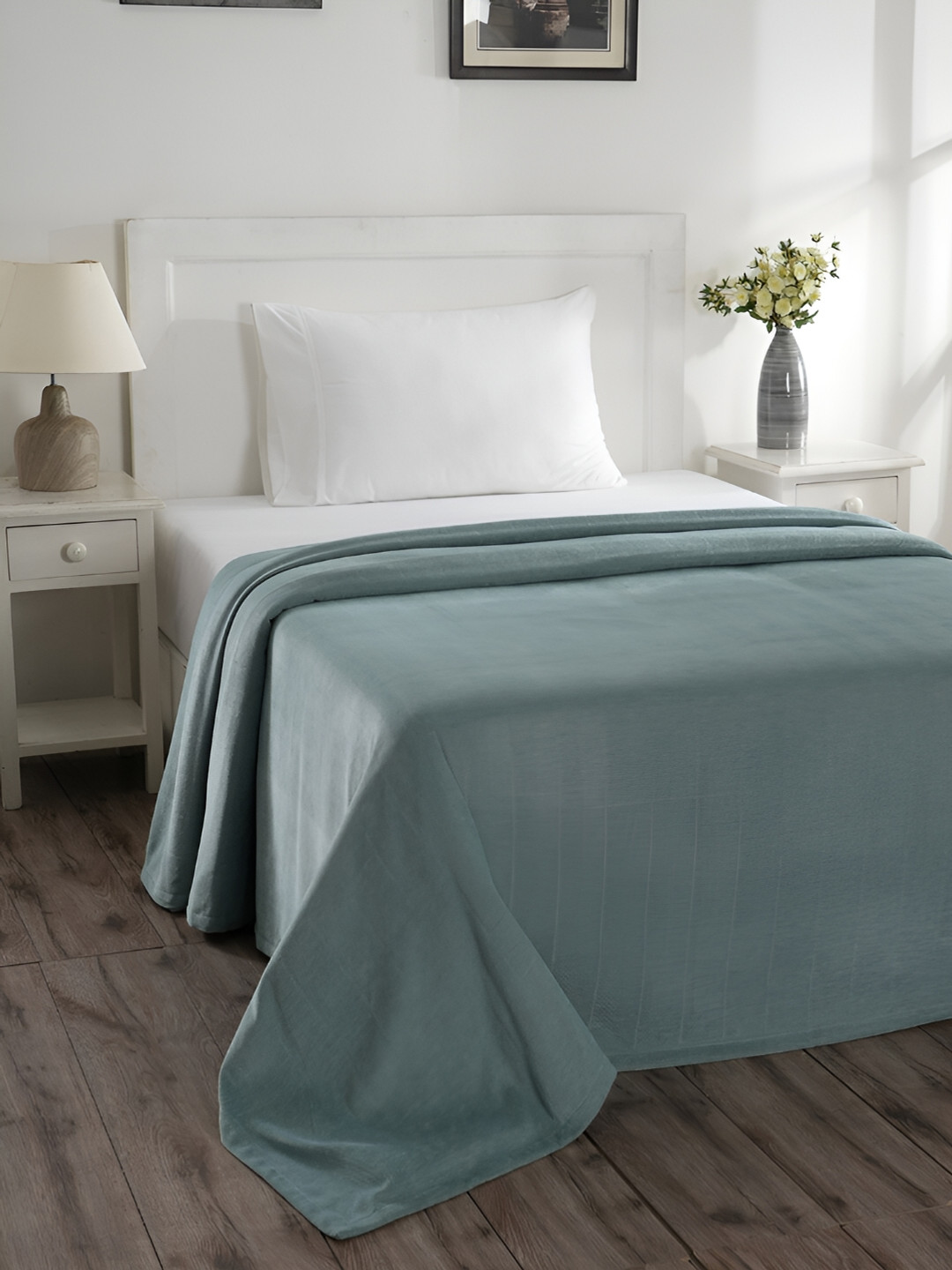 MASPAR Colorart Caroline Jadeite Blue 120 TC Single Bed Cover