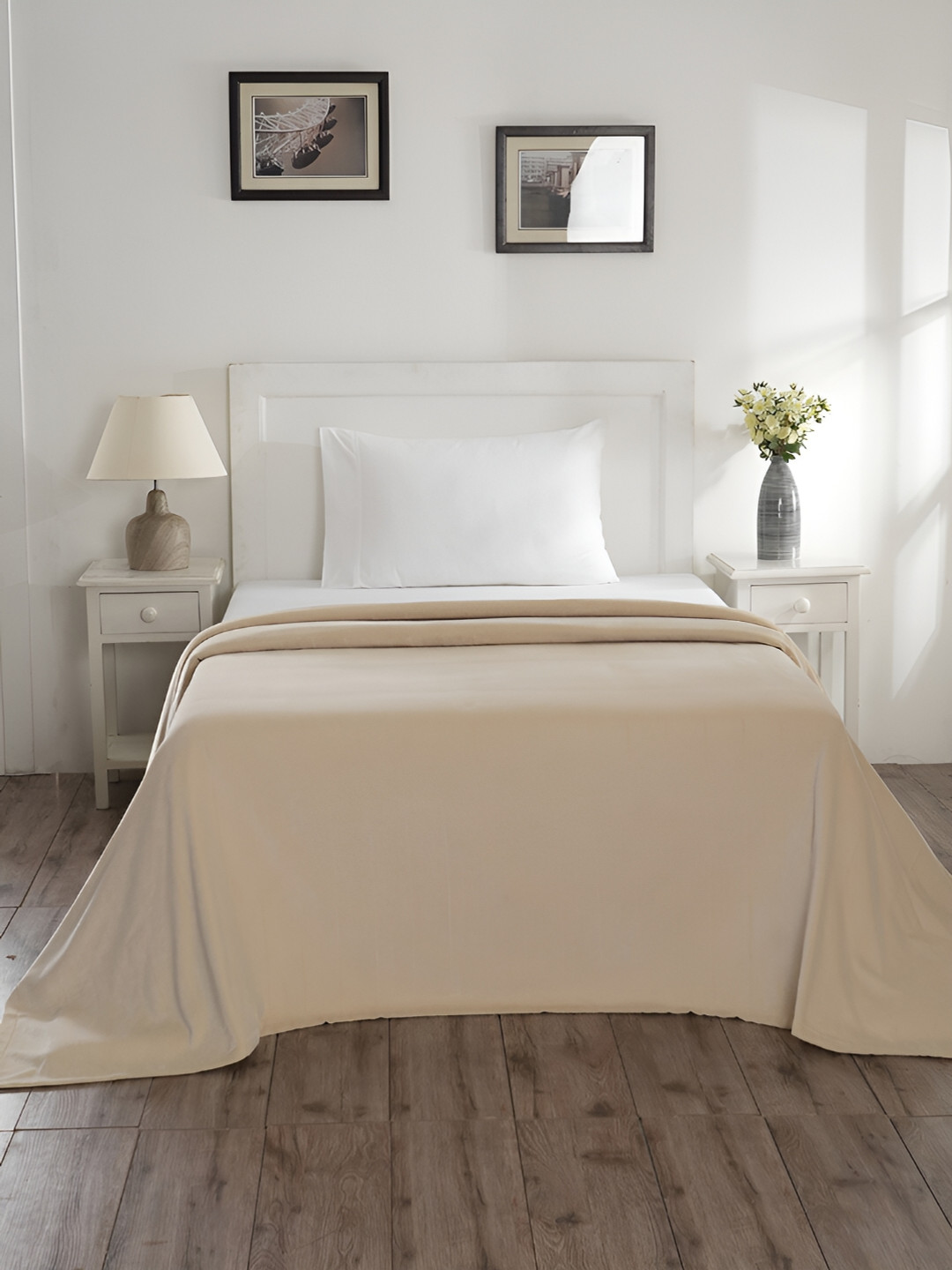 MASPAR Colorart Caroline Beige Single Bed Covers