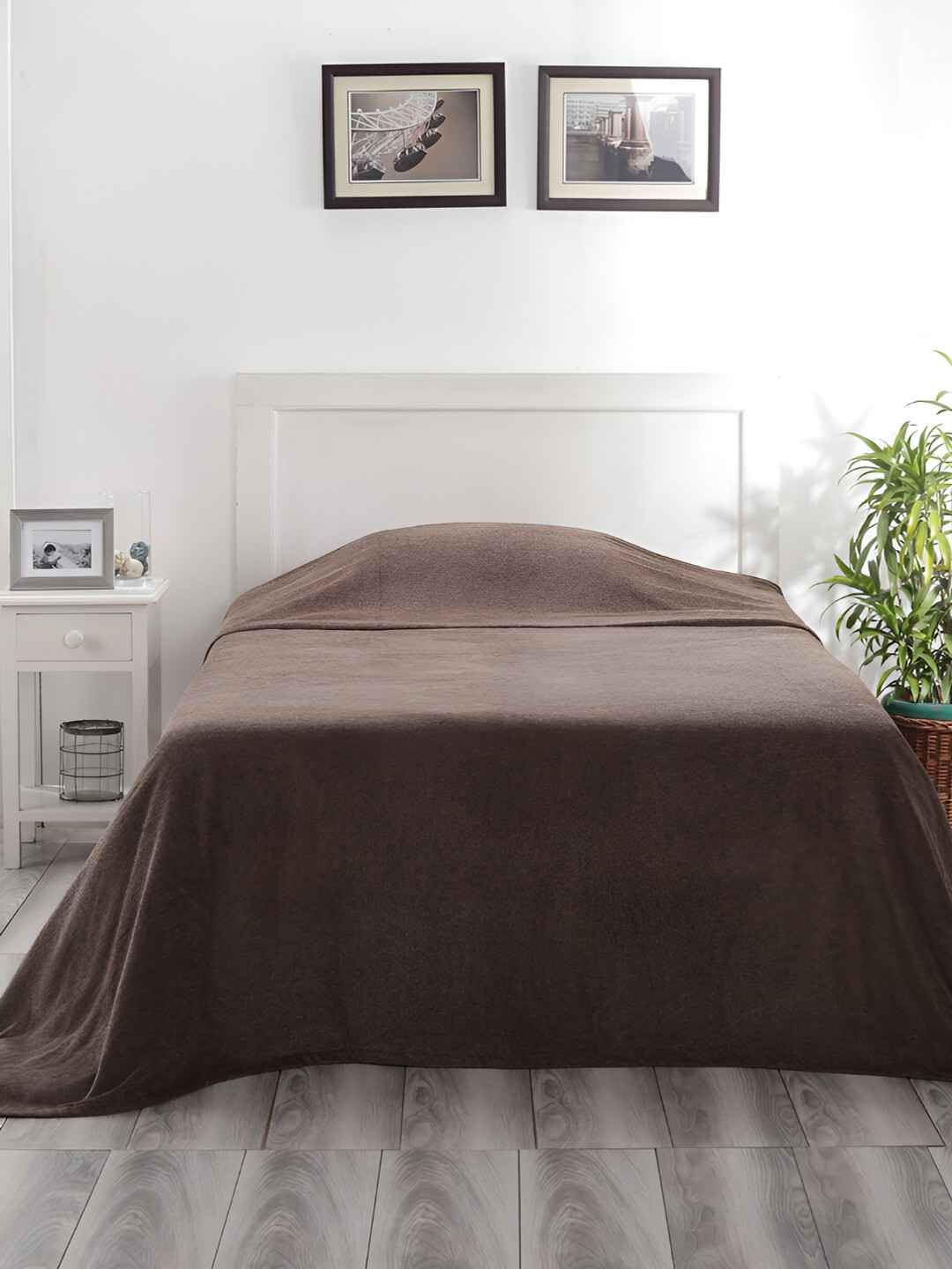 MASPAR  Colorart Charlotte Fossil Brown Single Bed Covers