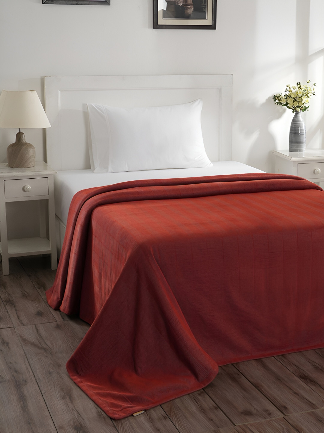 MASPAR Colorart Caroline Burnt Red 120 TC Single Bed Cover