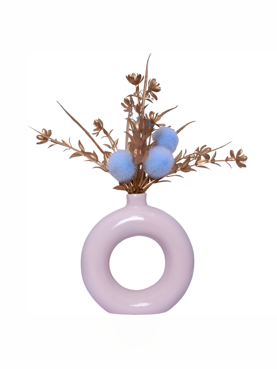 GW CREATIONS Pink Polyester Glossy Living Room Small Showpiece - 1.2 Inches