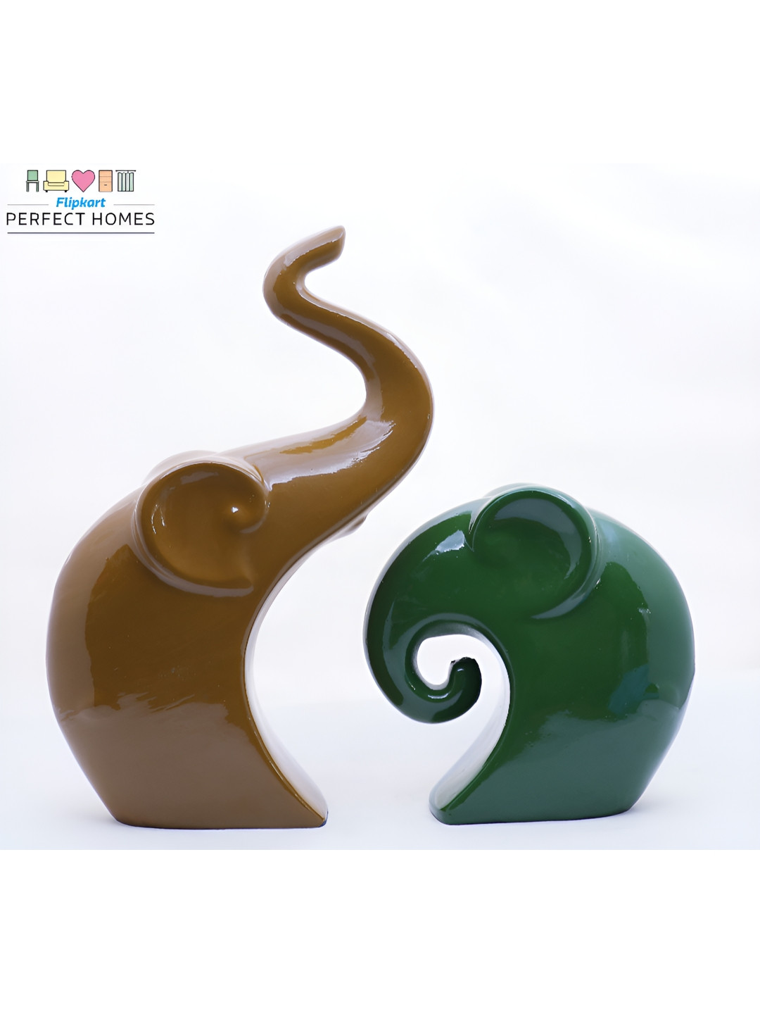 GW CREATIONS Black Polyester Matte Prayer Room Set of 2 Small Showpieces - 9.1 Inches