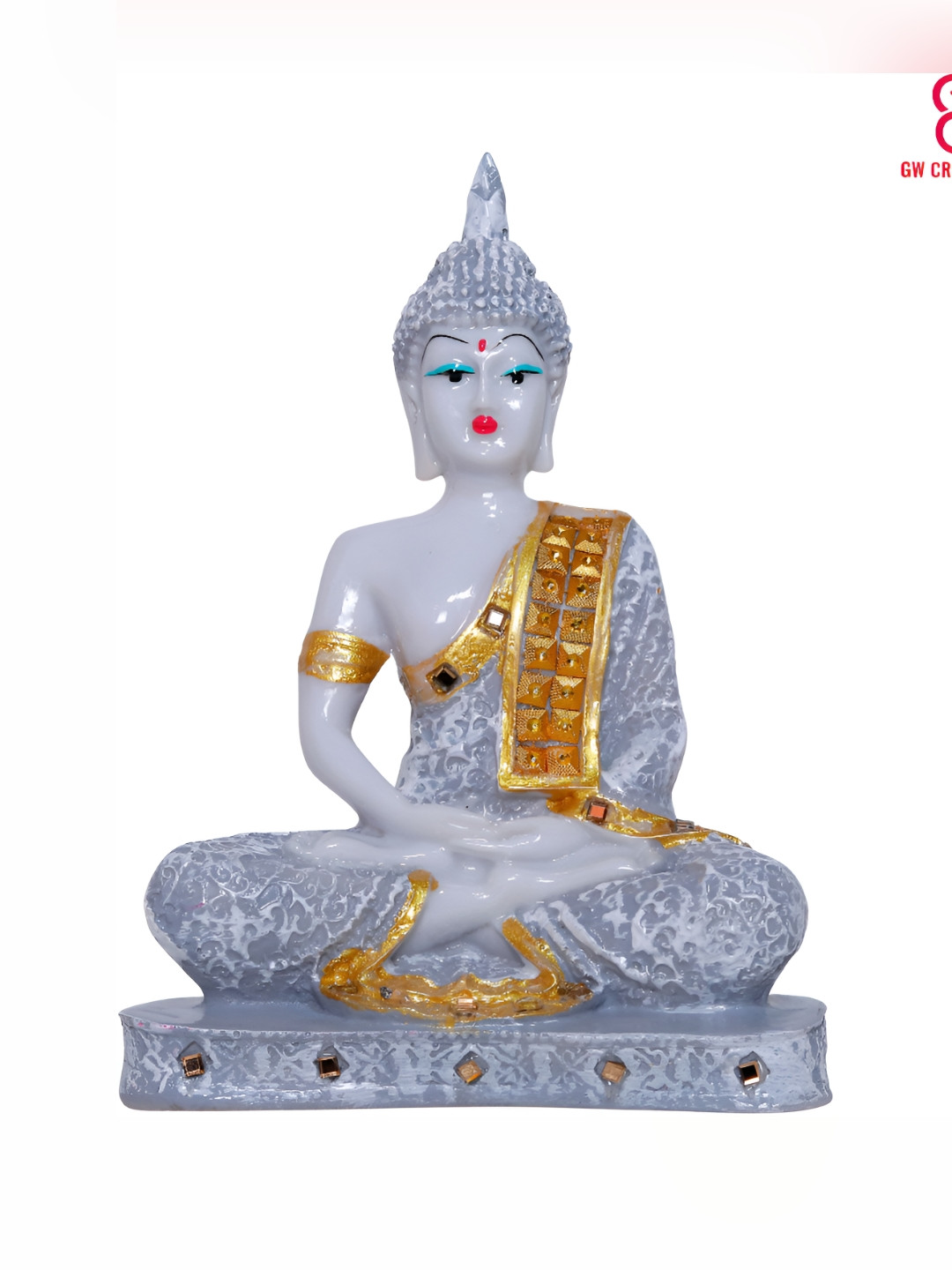 GW CREATIONS Grey Polyresin Glossy Home Office Small Showpiece - 9.8 Inches