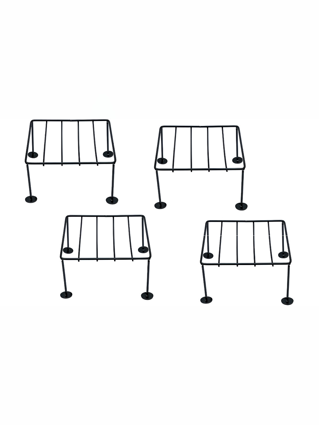 appeasy Black 4 Pieces Metal Pot Stand