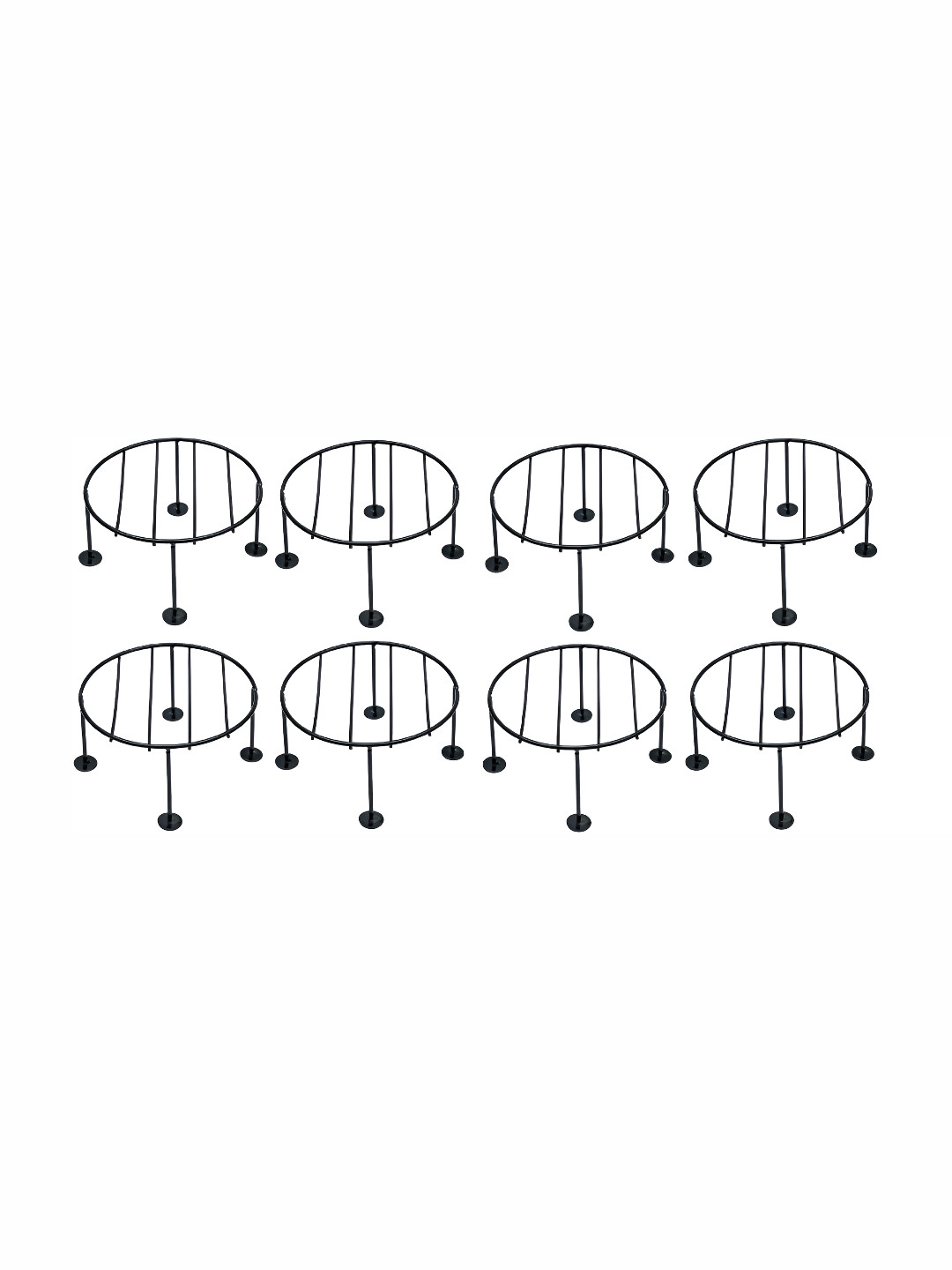 appeasy Black 8-pcs Circular Metal Pot Stand