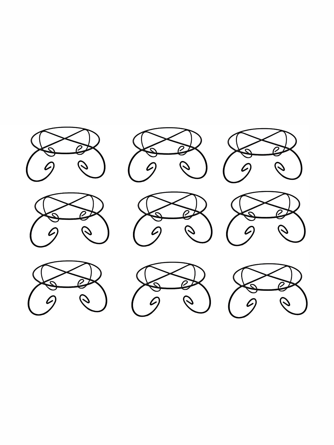 appeasy Black 9 Pieces Metal Pot Stand