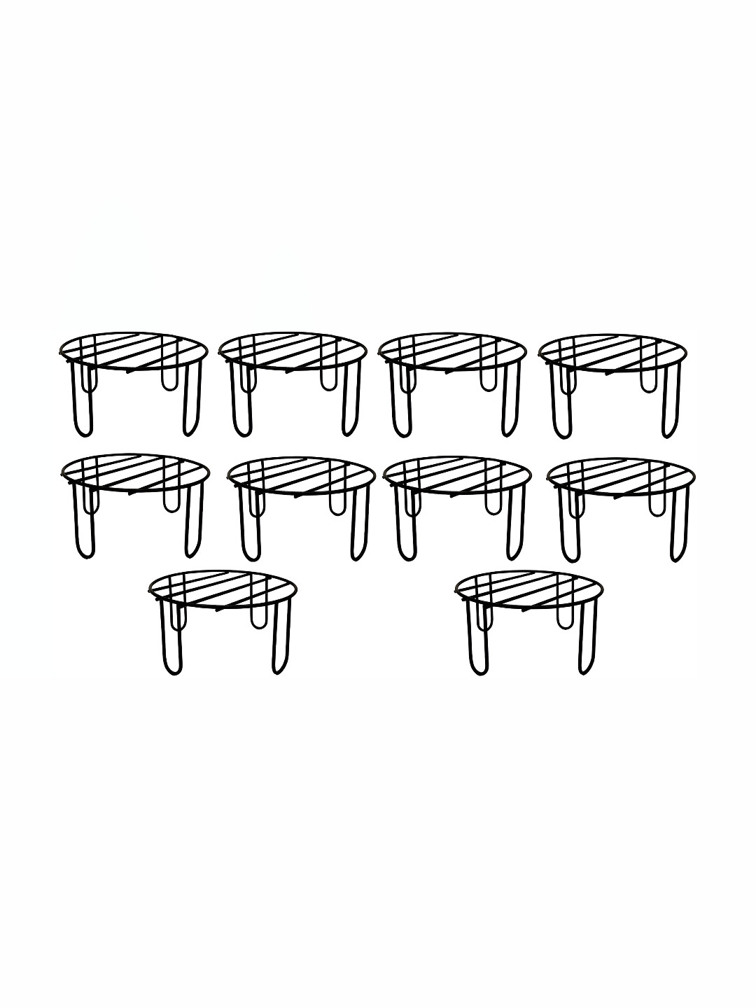 appeasy Black 10-Pcs Round Metal Planter Stands