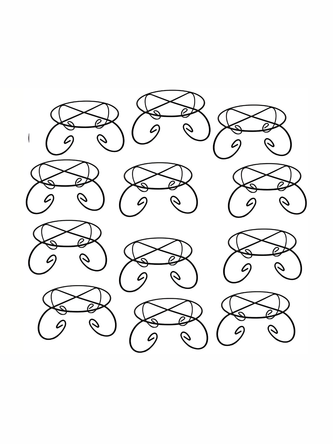 appeasy Black 12 Pieces Curved Metal Planter Stands