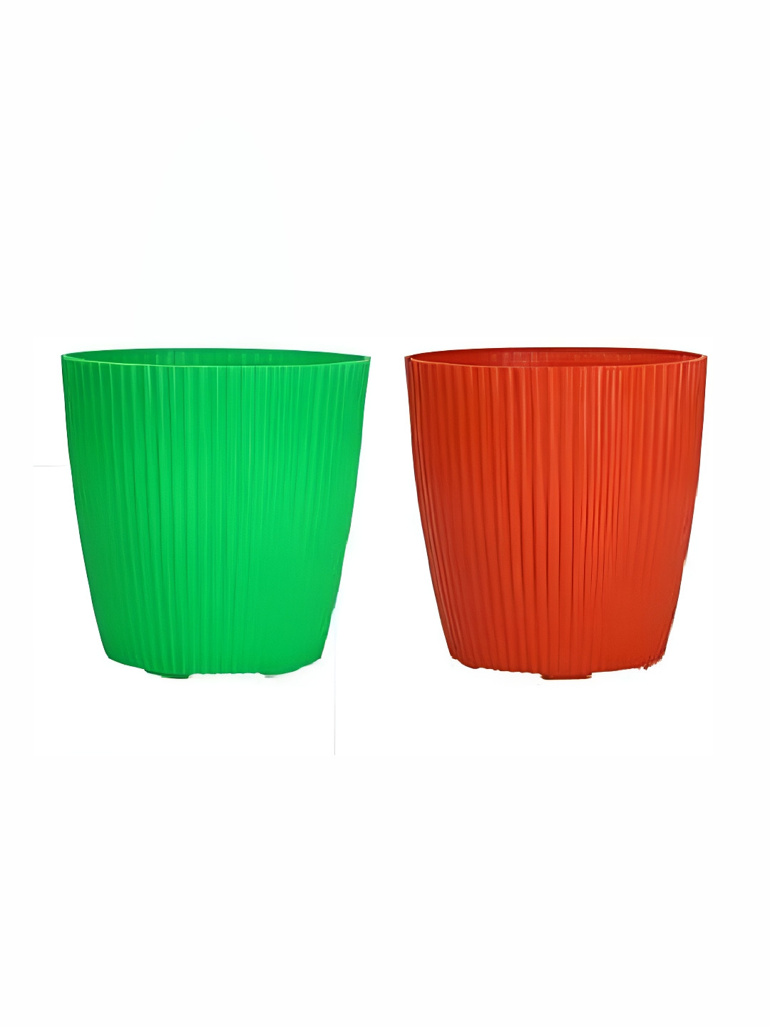 appeasy Red & Green 2 Pieces Textured Planters