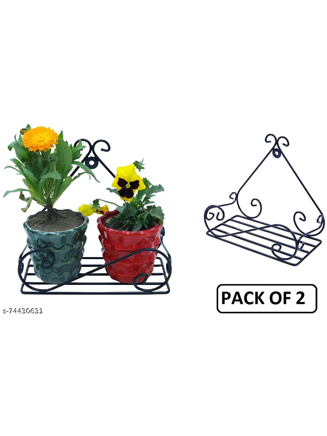 appeasy Black 2 Pieces Triangle Hanging Metal Planter Stands