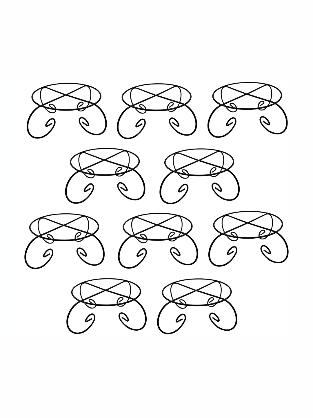 appeasy Black 10 Pieces Metal Pot Stands