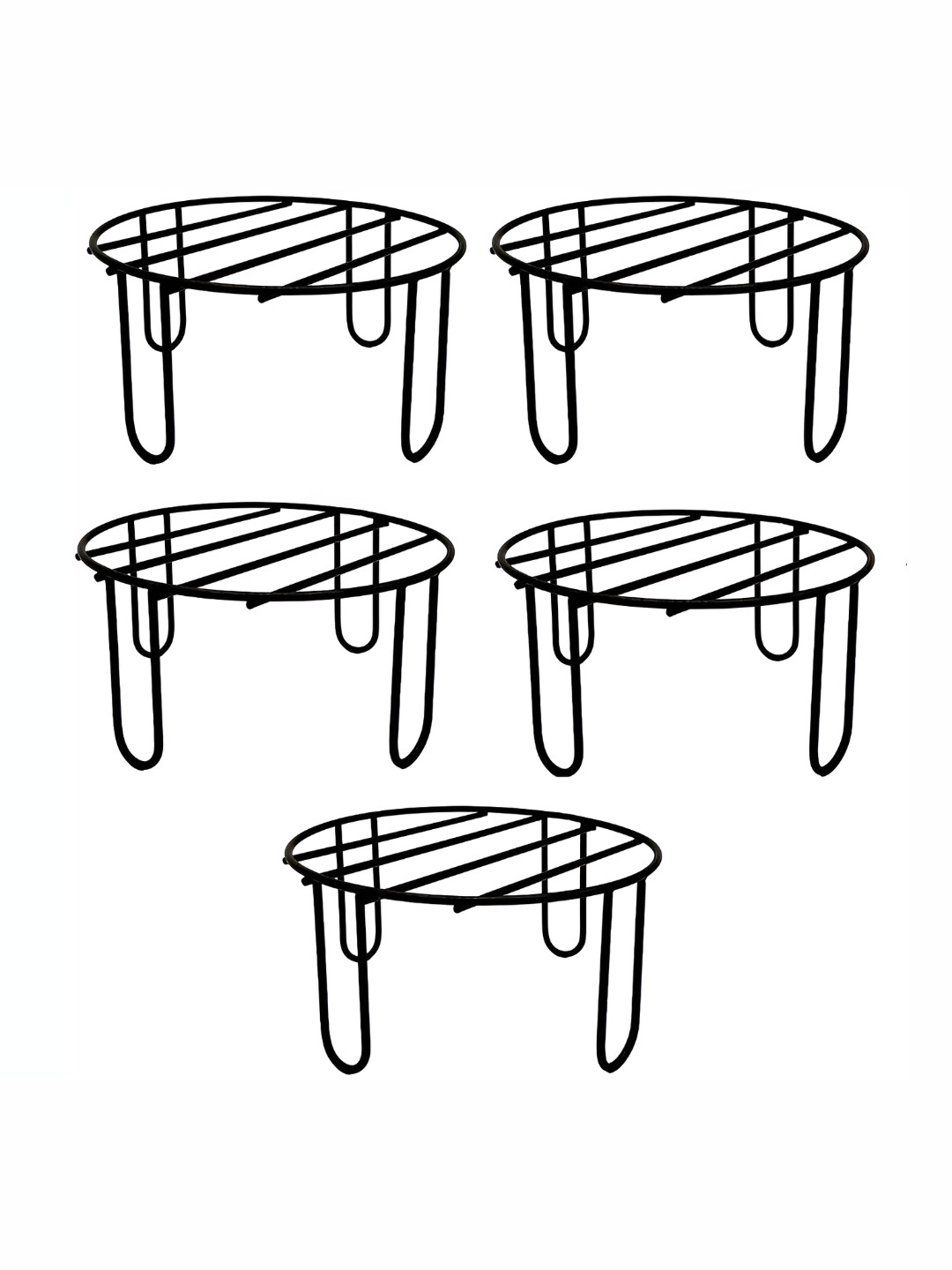 appeasy Black 5-Pcs Round Metal Planter Stands