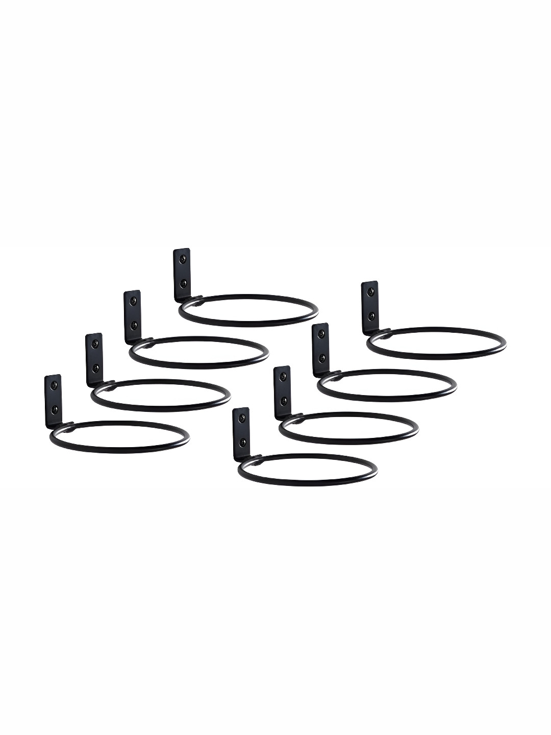 appeasy Black 8Pcs Hanging Ring Metal Planter Stands
