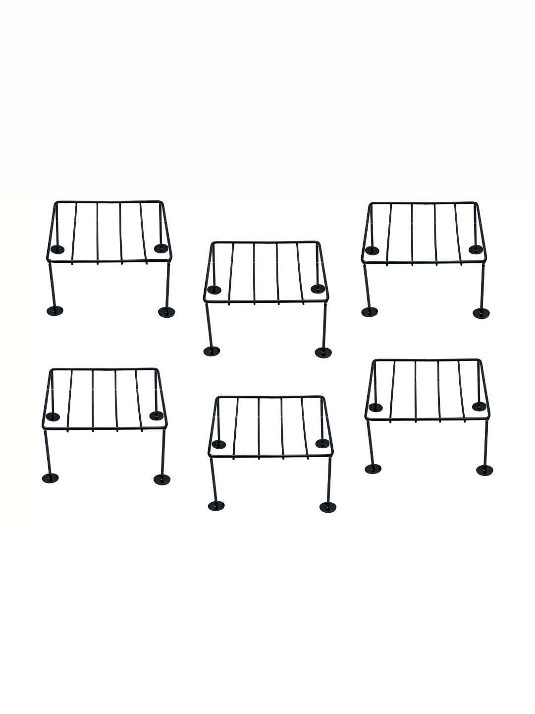 appeasy Black 6 Pieces Square Plant Pot Stand