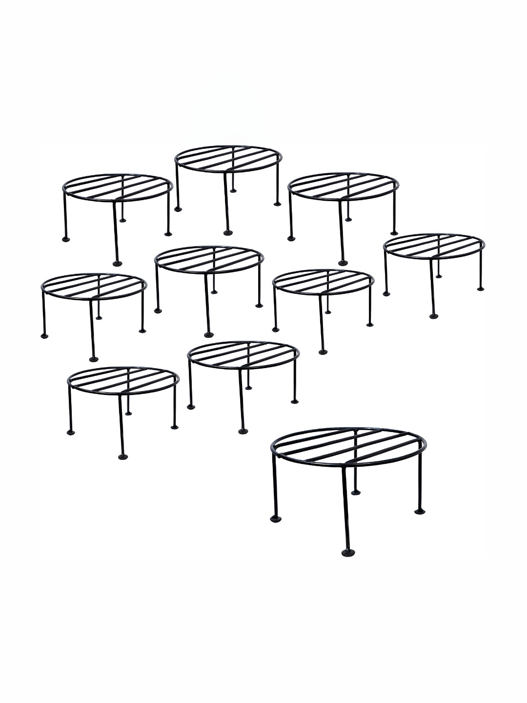 appeasy Black 10Pcs Metal Pot Stand