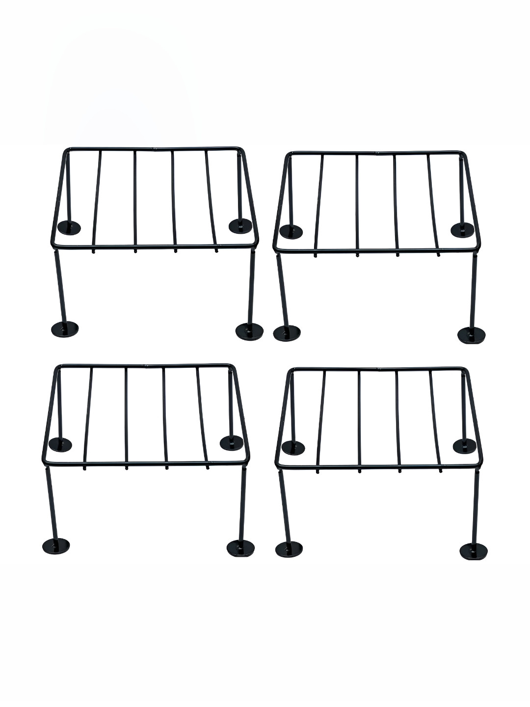 appeasy 4-Pcs Black Square Metal Planter Stands
