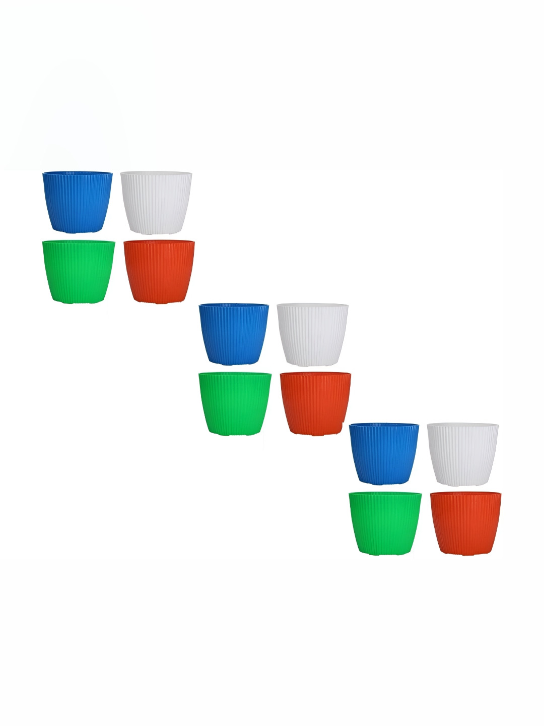 appeasy Red & Green 12-Pcs Textured Planters