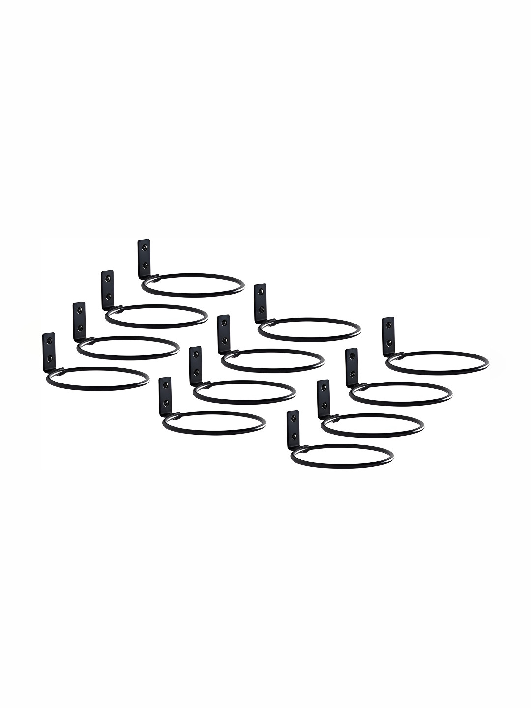 appeasy 12-Pcs Black Hanging Ring Metal Planter Stands