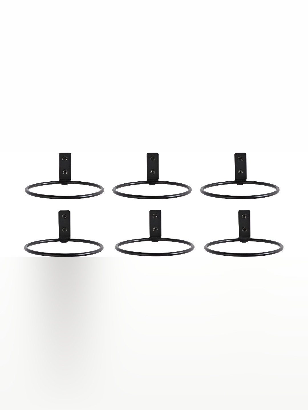 appeasy Black 6 Pieces Metal Hanging Ring Stand