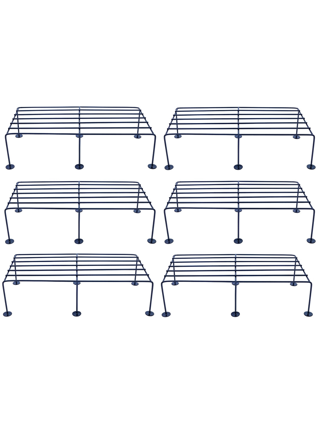 appeasy 6-Pcs Black Rectangular Metal Planter Stands