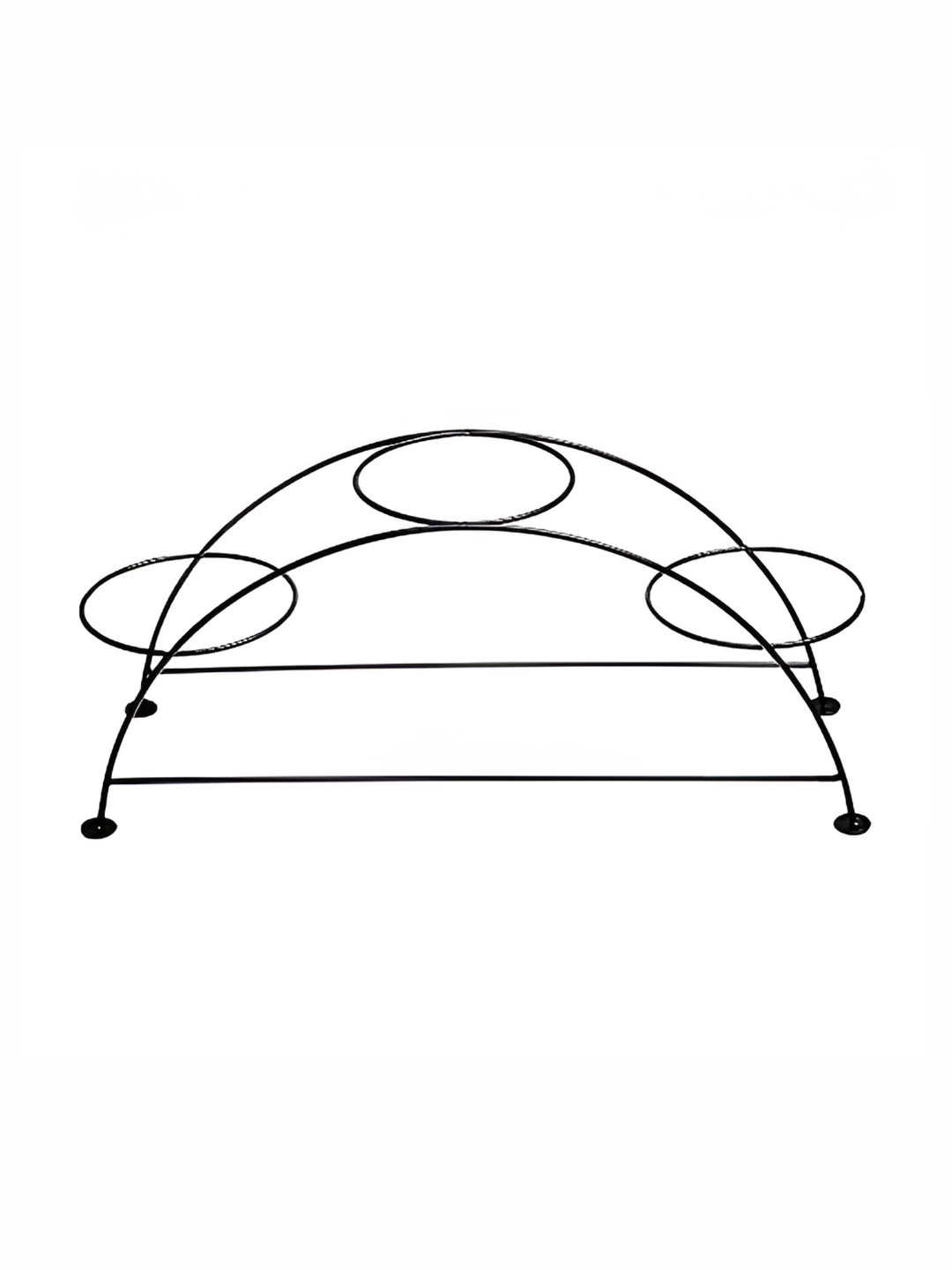 appeasy Black 4 Pieces Semicircle Metal Planter Stand  With Planters