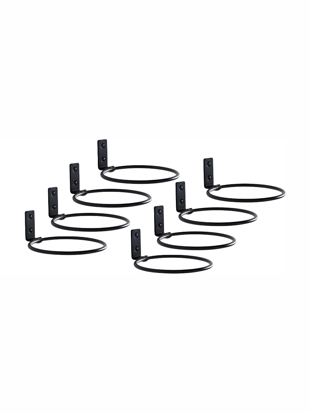 appeasy Black 8-Pcs Hanging Ring Metal Planter Stands