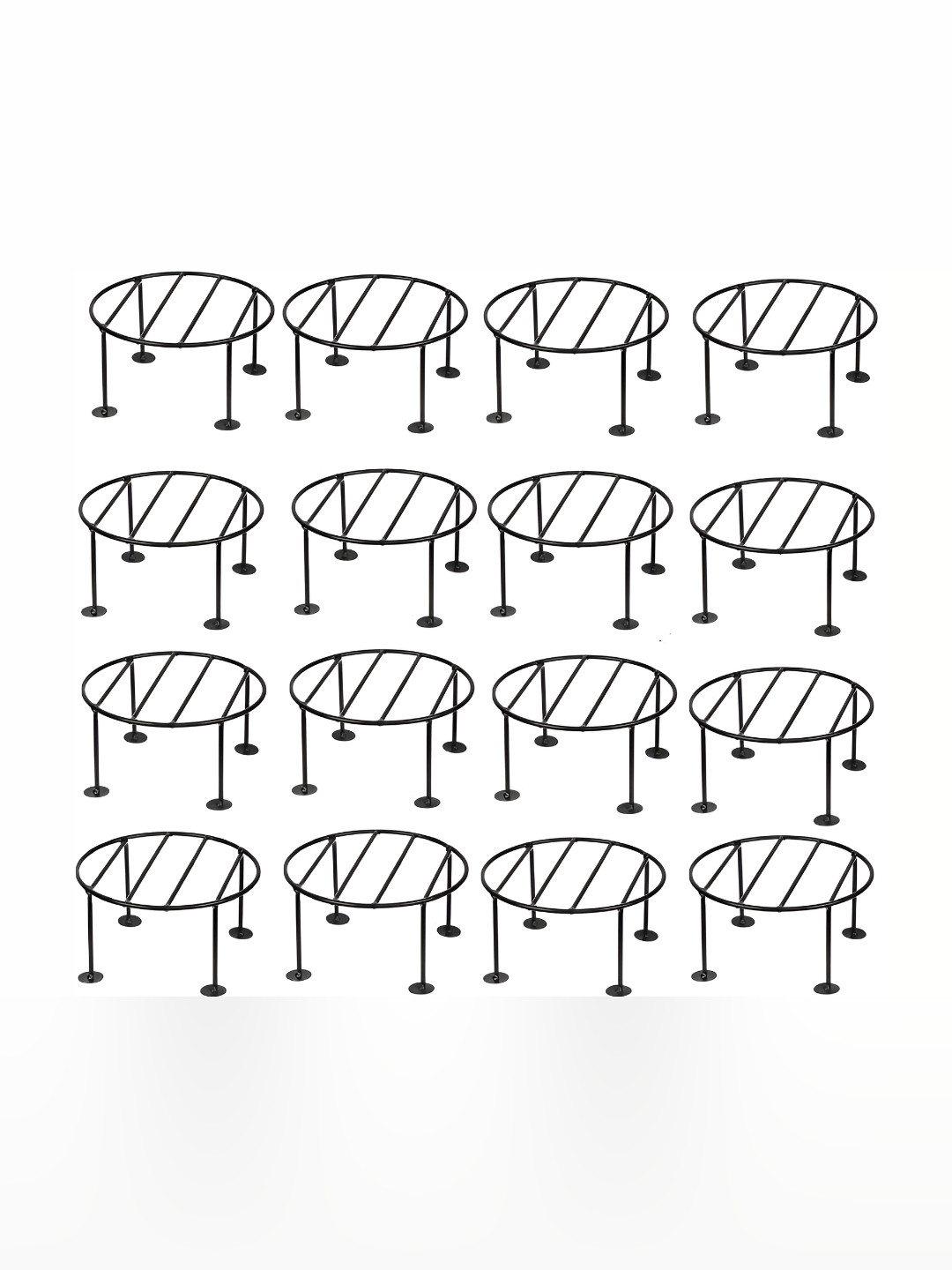 appeasy Black 16-Pcs Round Metal Planter Stands