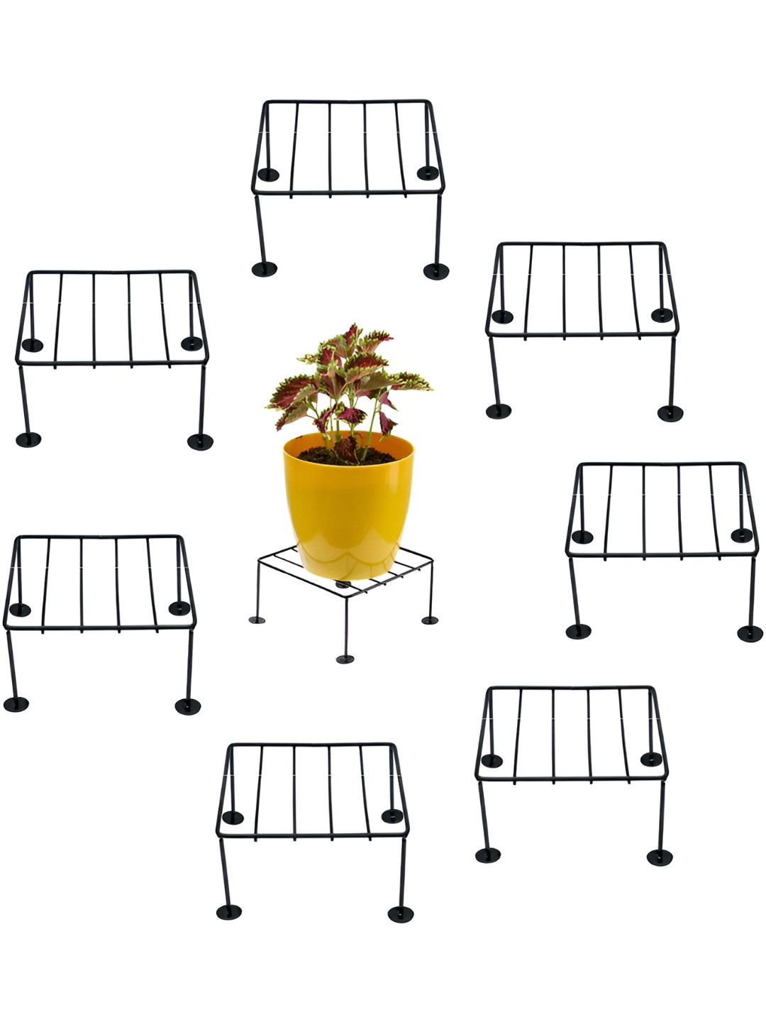 appeasy Black 8Pcs Metal Pot Stands