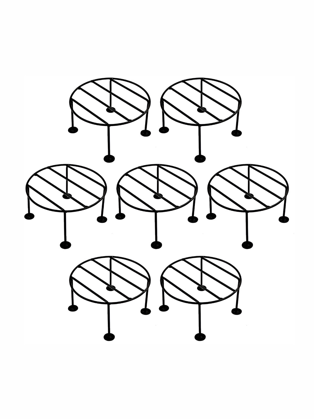 appeasy 7 Pcs Black Metal Pot Stands