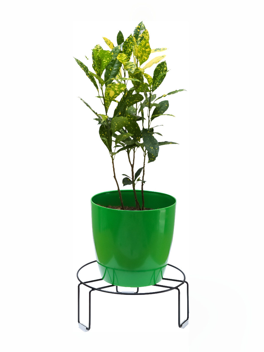 appeasy 6-Pcs Black Round Metal Planter Stands