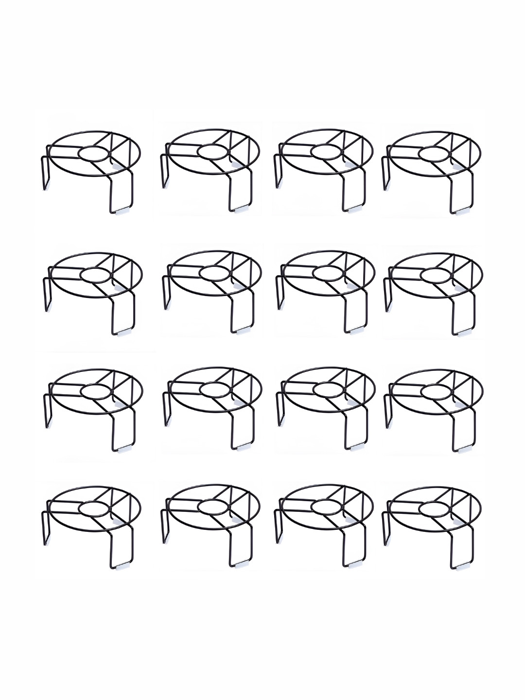 appeasy 16 Pcs Black Big Round Pot Stands