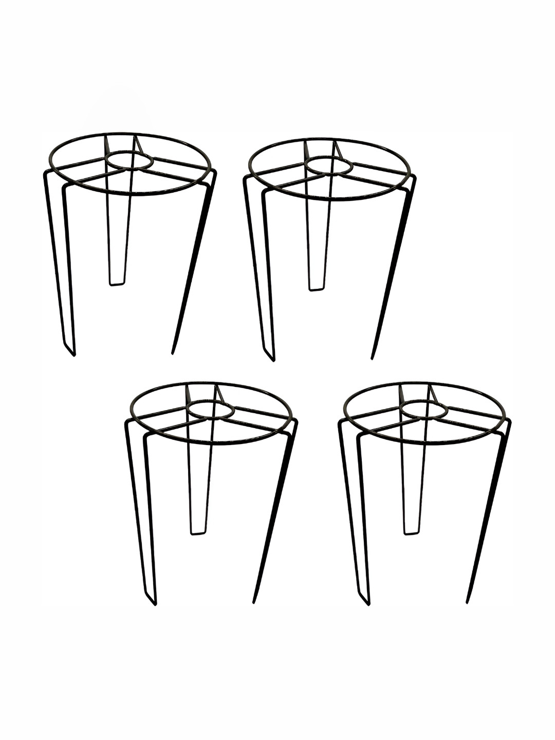 appeasy 11-Pcs Black Round Metal Planter Stands