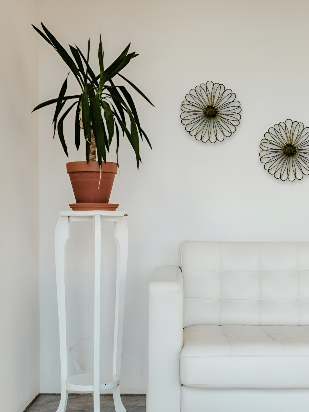 Garden Deco Wall Art Metal Matte Hanging Hall 3Pcs Floral Wall Decor-7.9In