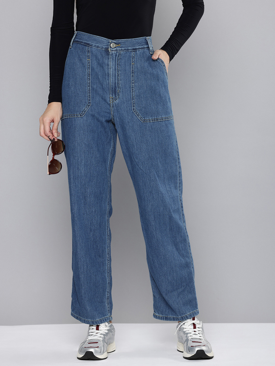 Levis Women Pure Cotton 94 Relaxed Fit Jeans