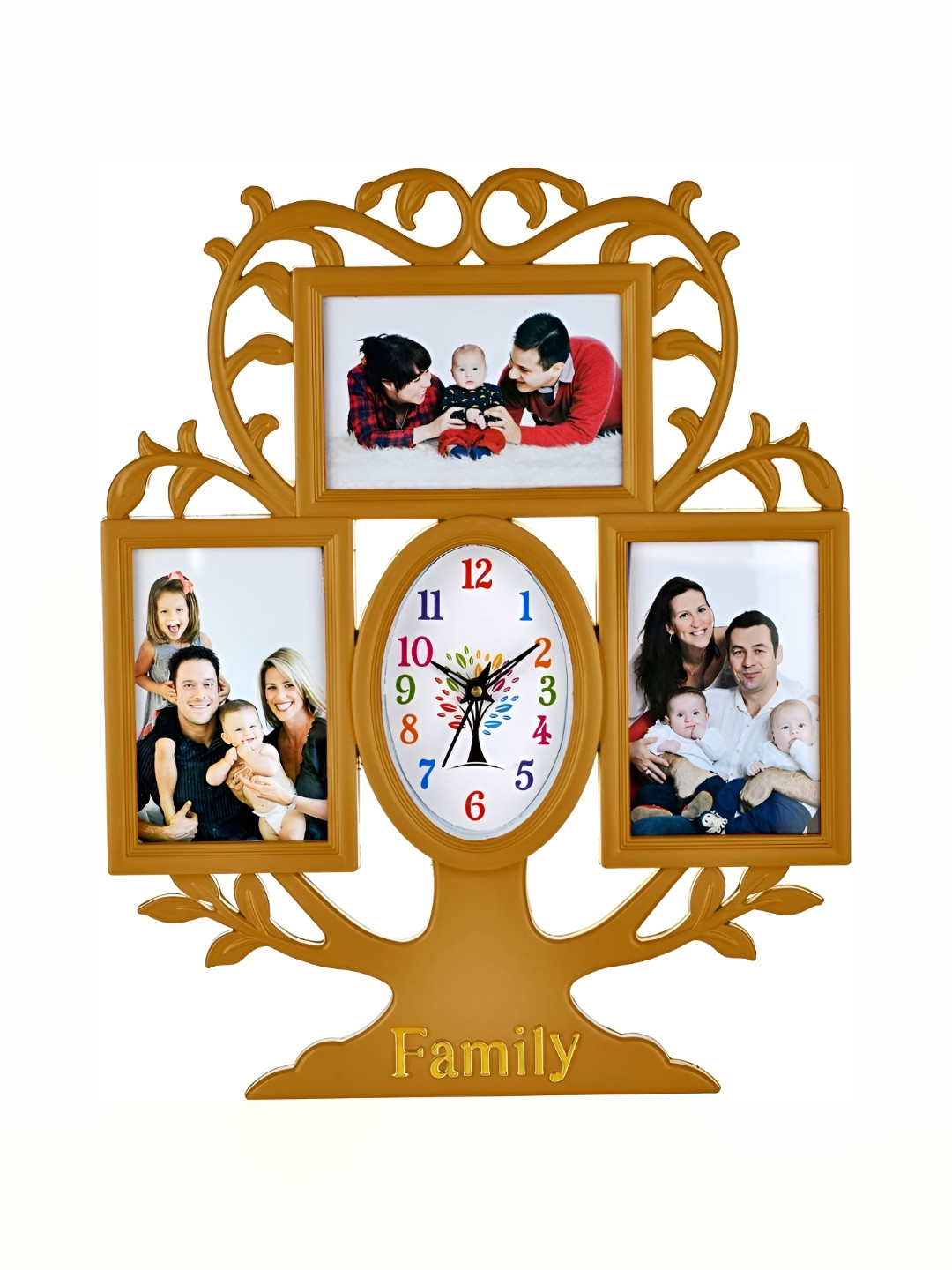 Attractionz HorseHead Plastic Tree Battery Analogue Photo Frame Wall Clock