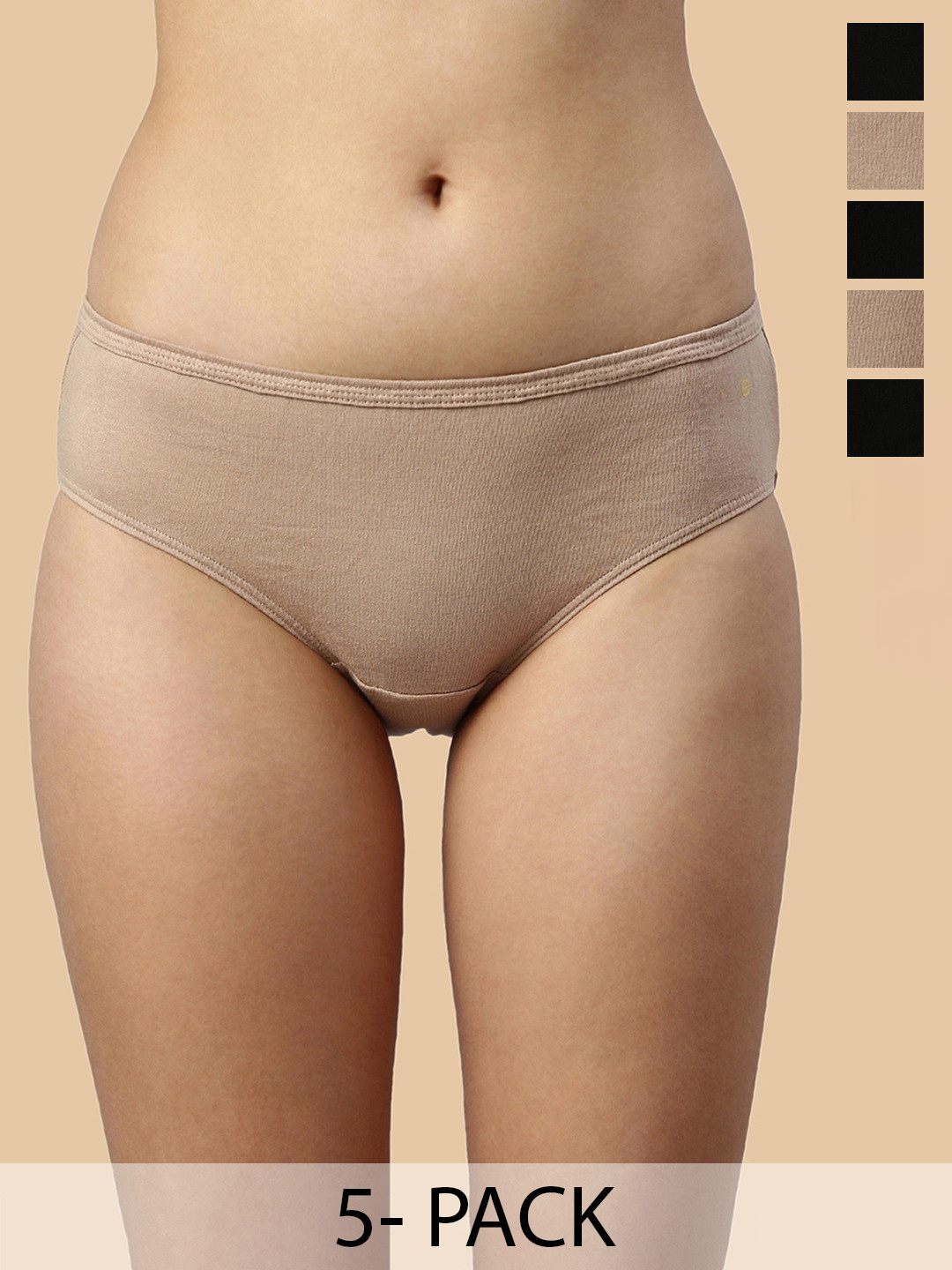 Enamor Pack Of 5 Classic Antimicrobial & Stain Release Finish Bikini Briefs