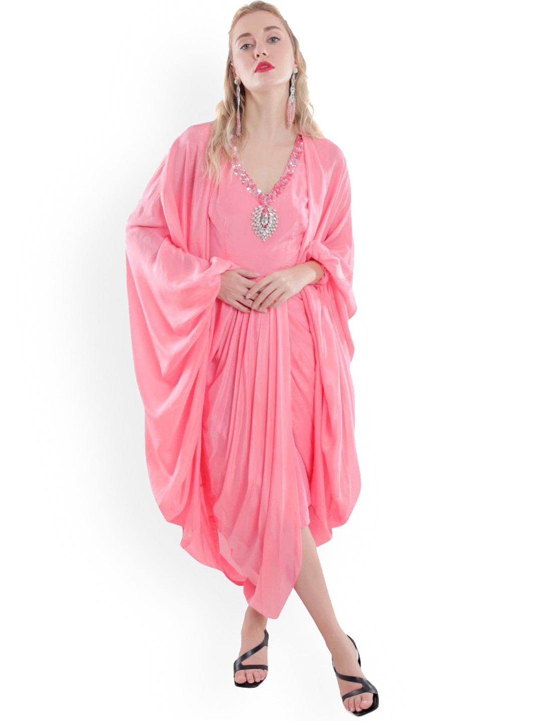 JYO DAS Embroidered Draped Dress