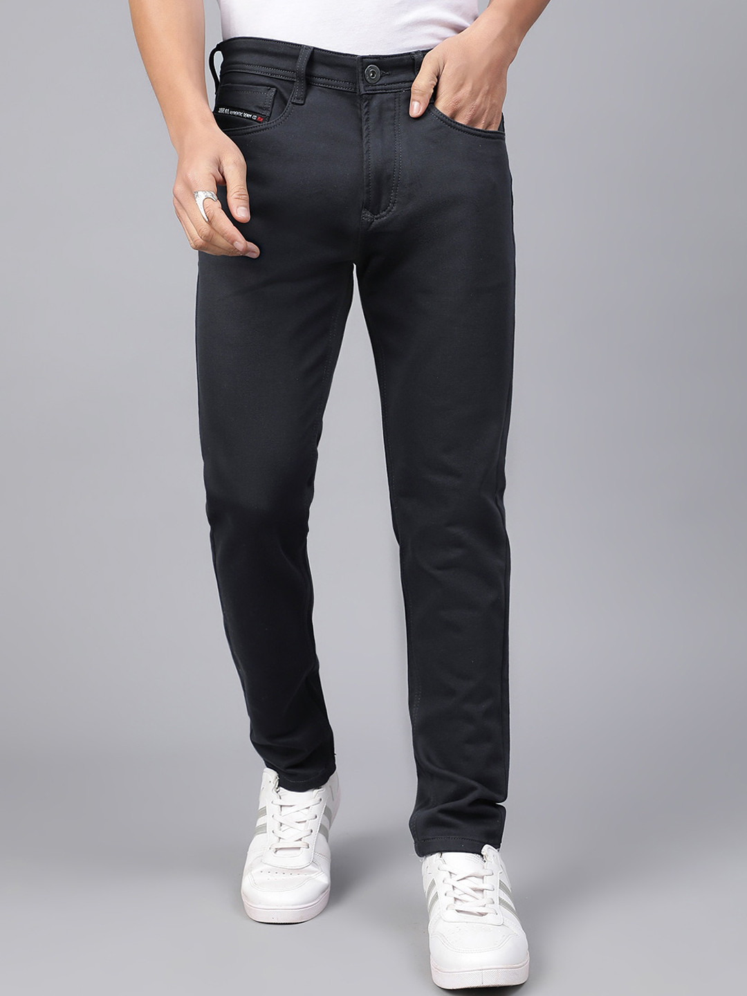 Code 61 Men Skinny Fit Low-Rise Dark Shade Stretchable Jeans