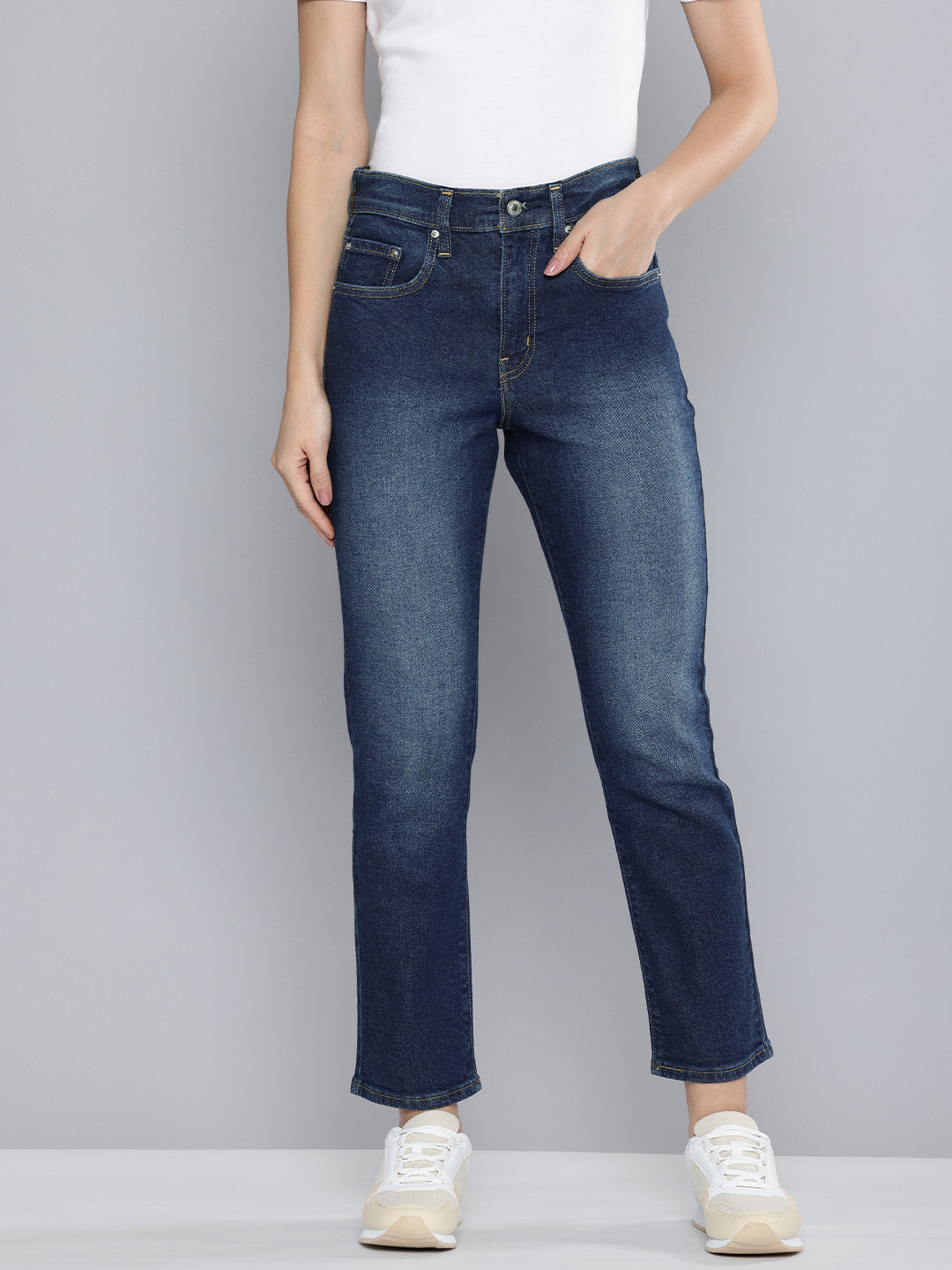 Levis Women's 710 Blue Skinny Fit High Rise Jeans