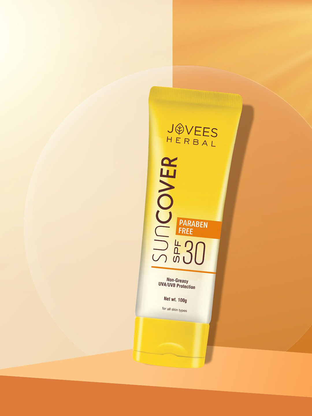 Jovees Herbal Sandalwood Natural SPF30 Sun Cover with Sunflower & Aloevera - 100 g