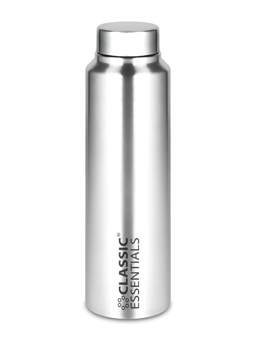 Classic Essentials Spring Silver Brand Logo Stainless Steel Spill Proof Water Bottle - 1L