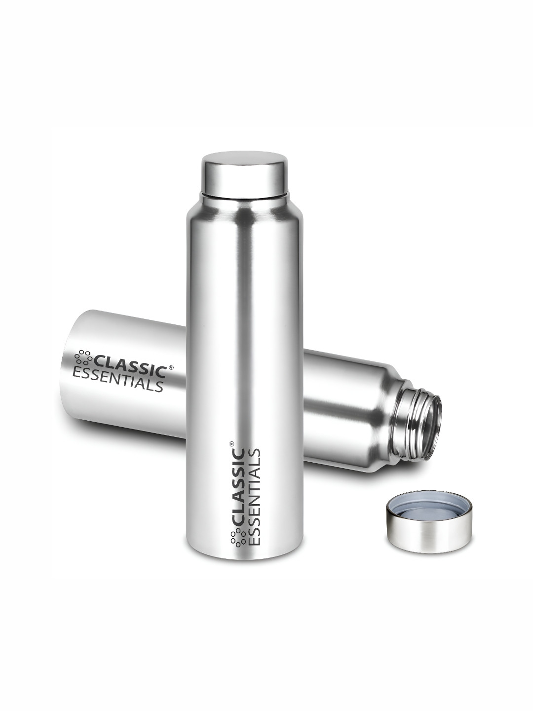 Classic Essentials Silver Brand Logo Stainless Steel Spill Proof 2 Piece Sipper - 1L