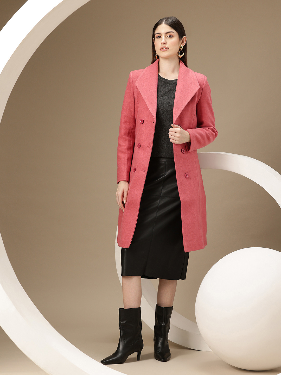 Chemistry Solid Shawl Collar Overcoat