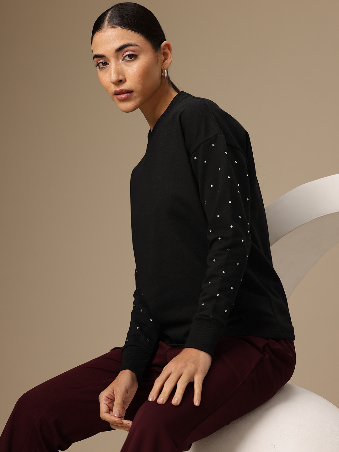 Chemistry Women Studded Sweatshirt