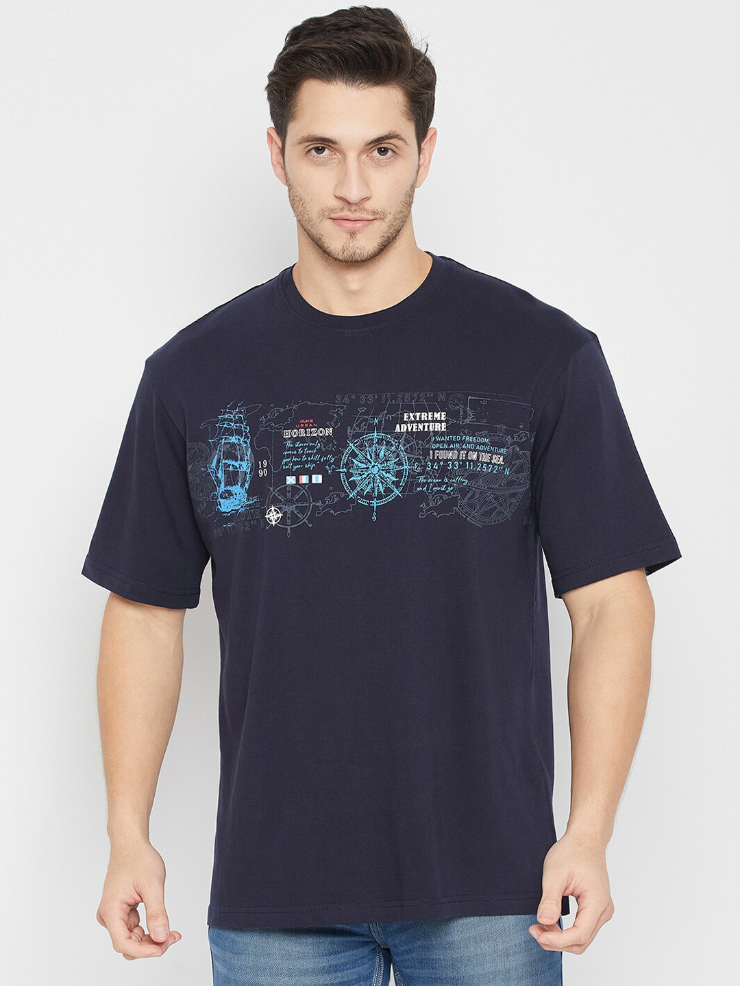 Duke Graphic Printed Oversized Cotton T-shirt