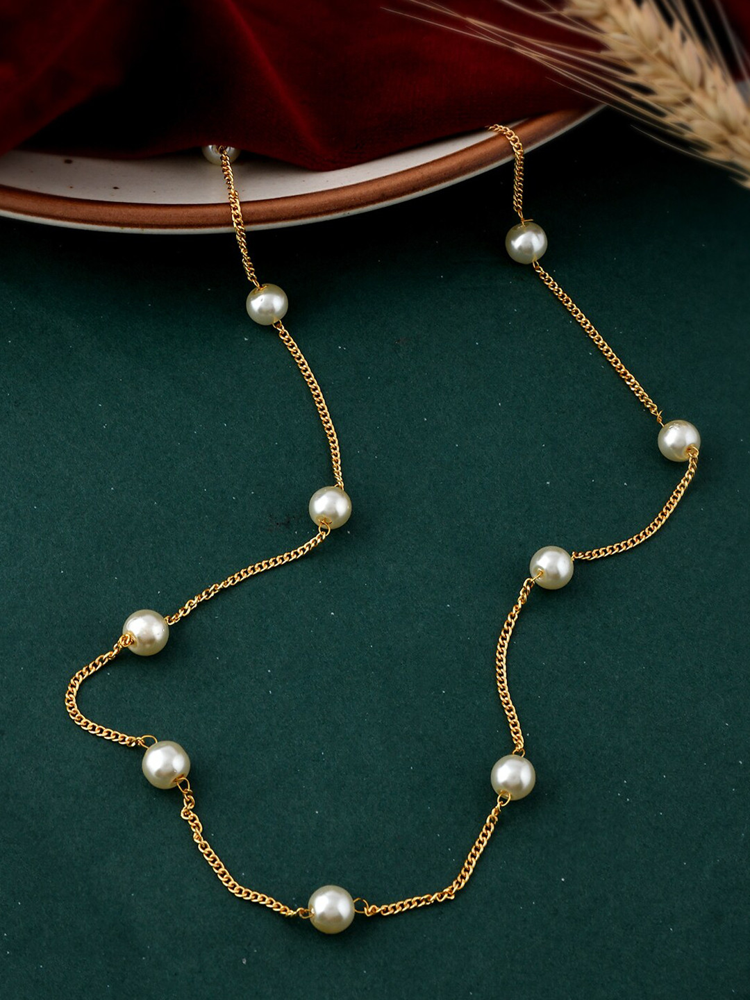 Silvermerc Designs Gold-Plated Pearl Beaded Necklace