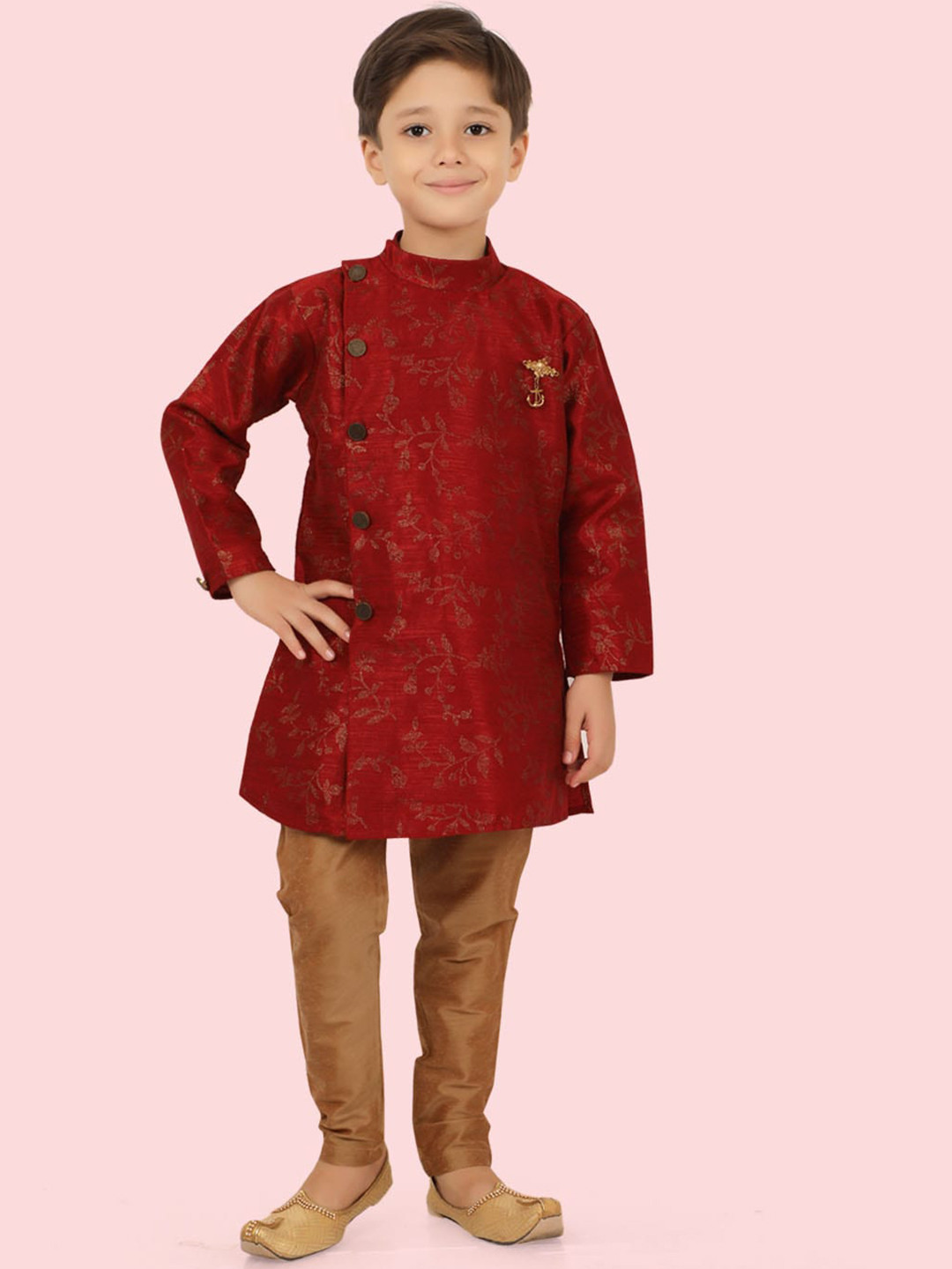 Ethniks Neu-Ron Boys Band Collar Long Sleeves Kurta with Pyjamas