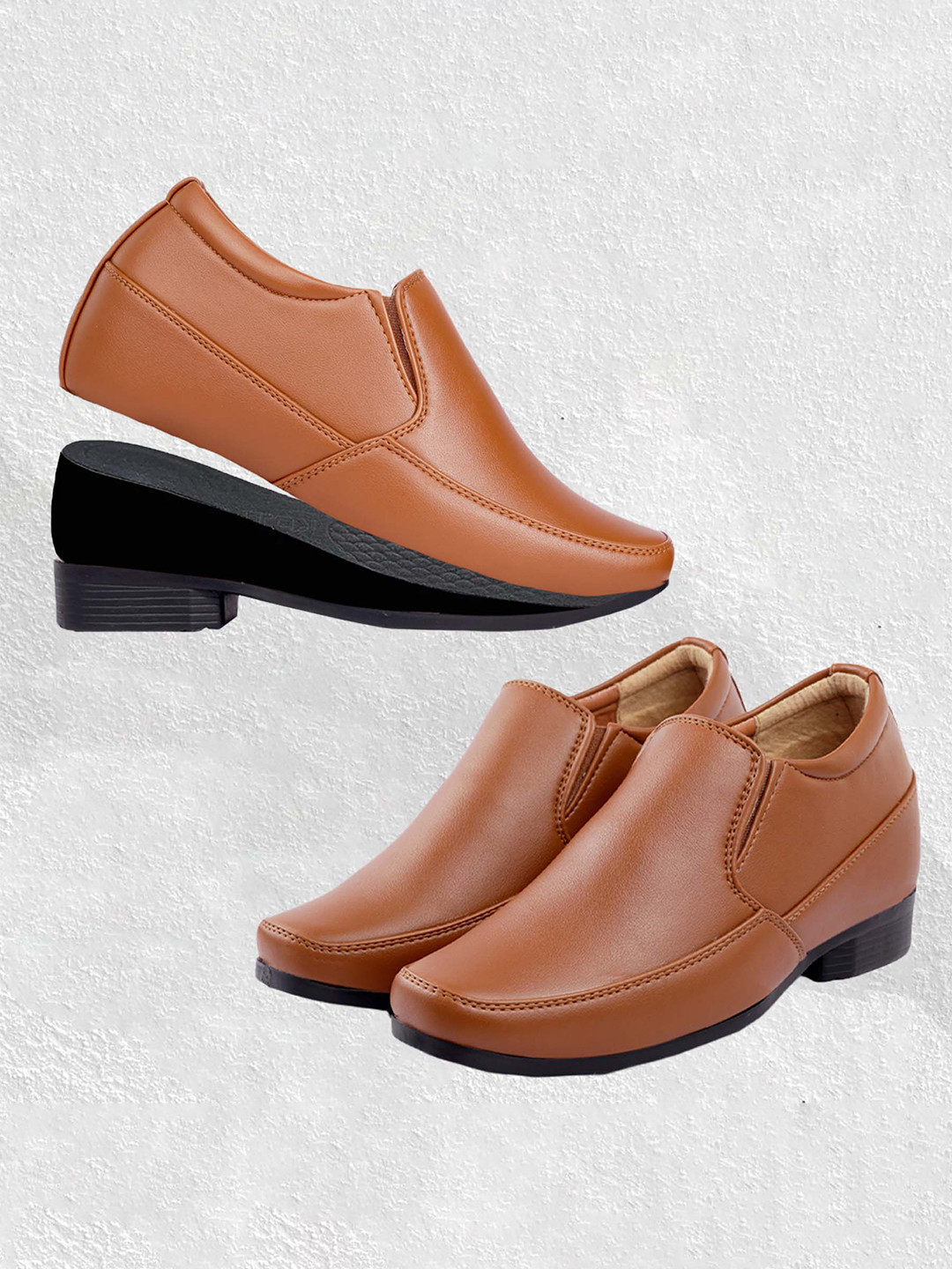 Bxxy Men 3 Inch Hidden Elevator Formal Slip-on Shoes