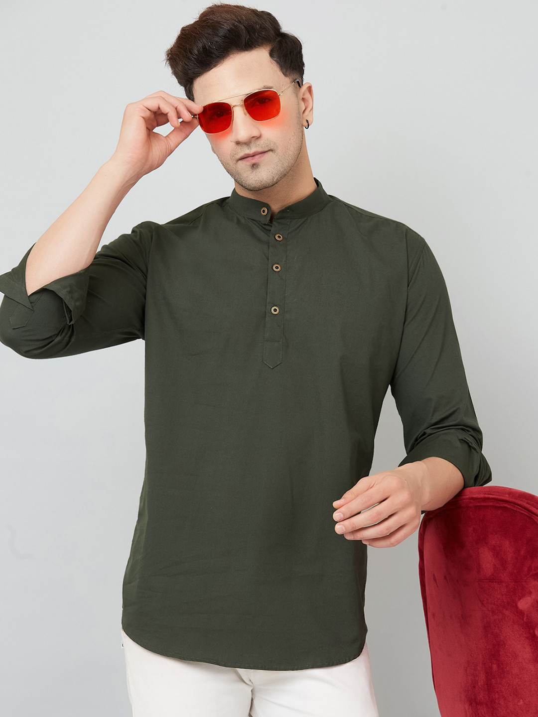 LOUIS MONARCH Comfort Slim Fit Short Kurta