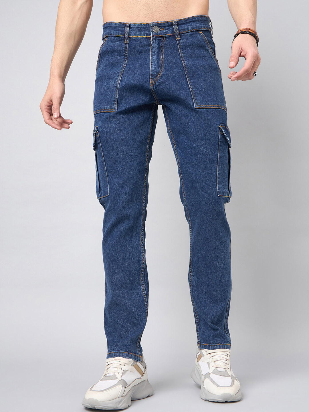 STUDIO NEXX Men Relaxed Fit Cargo Styles Clean Look Stretchable Jeans